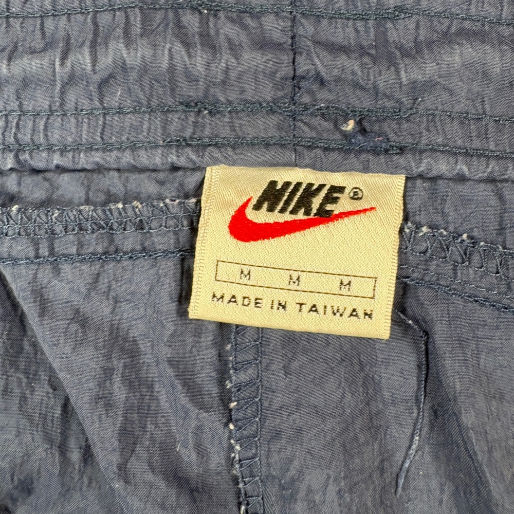 Nike Track Pants Mens Medium Blue Vintage Crinkle Nylon Windbreaker Zipper Cuffs - Picture 4 of 14